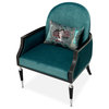 La Francaise Velvet Accent Chair Azure/Black