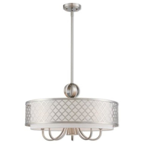 Livex Lighting Arabesque Light Pendant Chandelier, Brushed Nickel