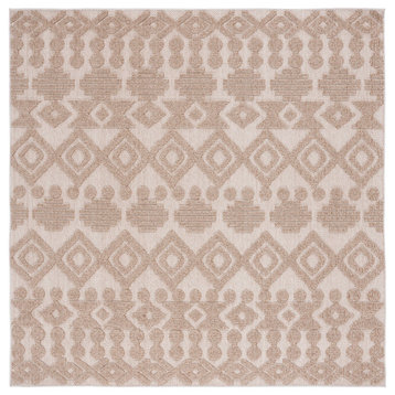 Safavieh Global Collection GLB214B Rug, Beige/Brown, 6'7" X 6'7" Square