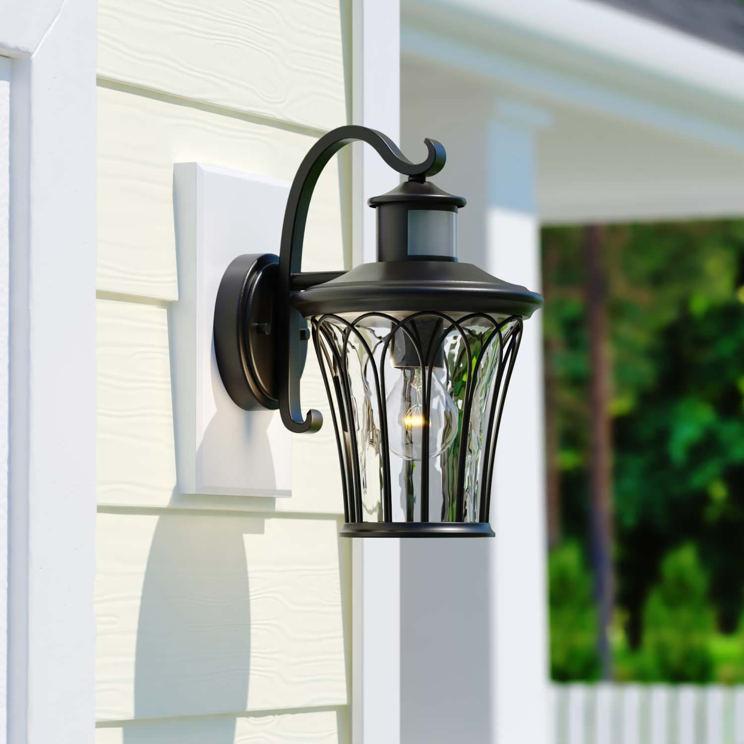 Abigail Dualux 7.5" Outdoor Motion Sensor Wall Light Textured Black
