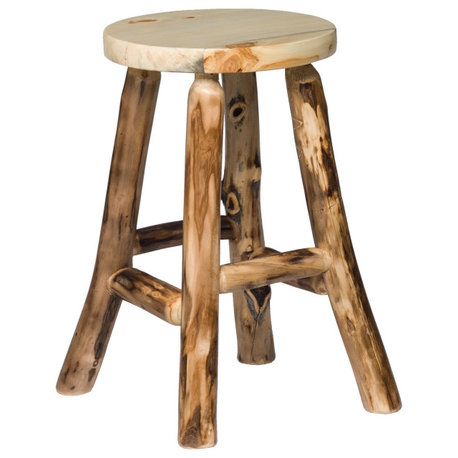 Rustic Aspen Log Bar Stool, 30"