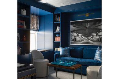 Example of a mid-sized eclectic home office design in New York