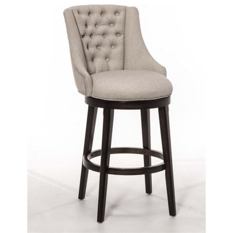 Hillsdale Halbrooke 25 Wood Contemporary Counter Stool in Brown/Cream