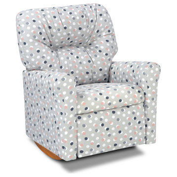 Contemporary Rocker Recliner, Free Dot French Gray