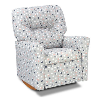 Contemporary Rocker Recliner, Free Dot French Gray