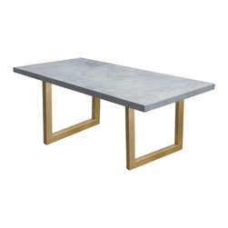 Custom Metal Home - Zinc Table With Gold Sabrina Legs - Dining Tables