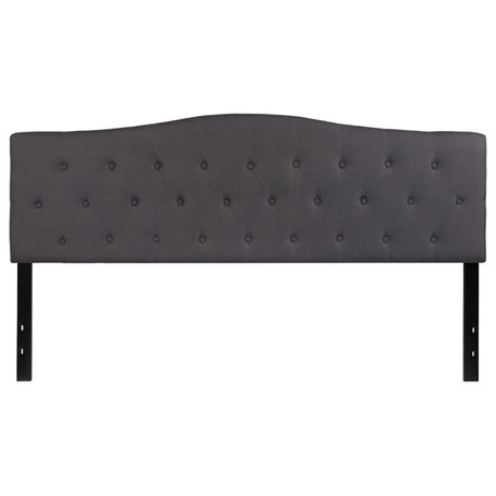 Flash Furniture Cambridge Tufted King Panel Headboard in Dark Gray