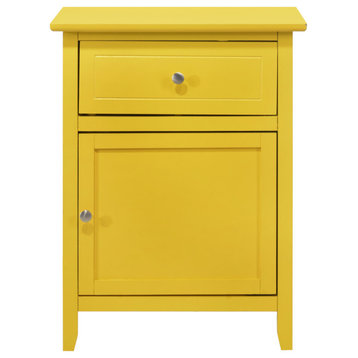 Lzzy 1-Drawer Nightstand (25 in. H x 19 in. W x 15 in. D), Yellow