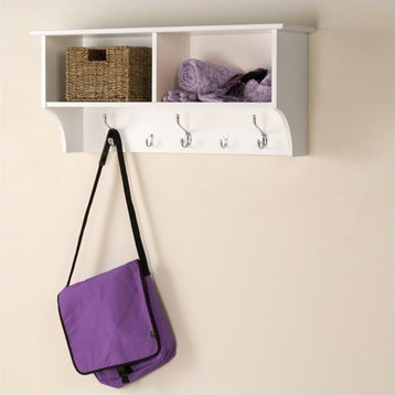 Prepac 36" Wide Hanging Entryway Coat Rack Shelf in White