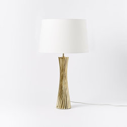 Fluted Metal Table Lamp - Table Lamps