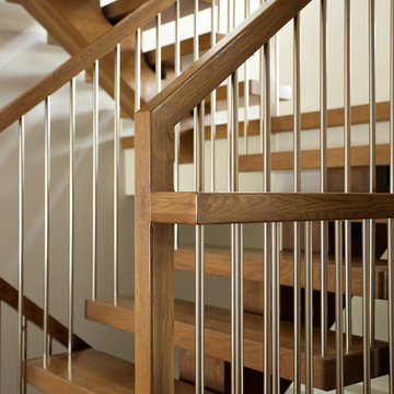 White Oak Mono Stringer with Stainless Steel Spindles