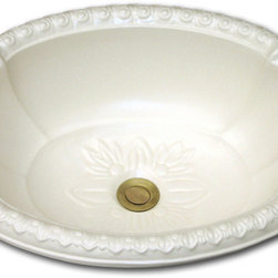 ND Fluted Oval with Romanesque Rim and Drain - Bathroom Sinks