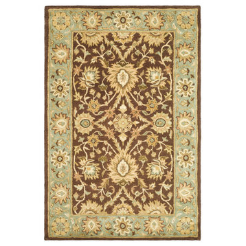 Safavieh Antiquity Collection AT249 Rug, Chocolate/Blue, 9'6"x13'6"