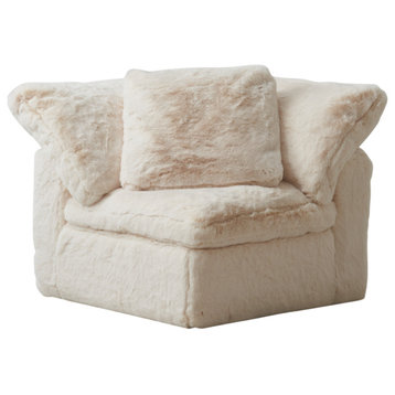 Cream Fur Sectional Sofa, Andrew Martin Truman Junior, Corner Section