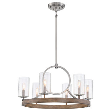 Minka Lavery Country Estates 6-Light Chandelier 4015-280, Sun Faded Wood