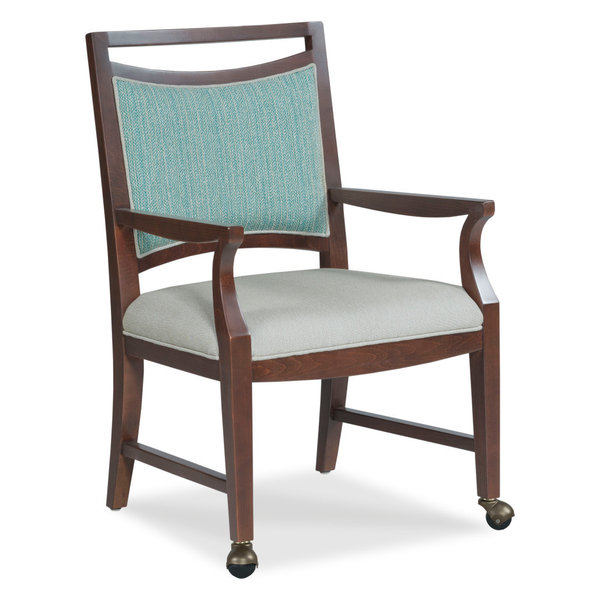 Jude Arm Chair, 9508 Hazelnut Fabric, Finish: French Oak