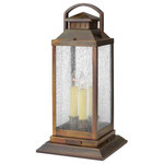 Hinkley - Hinkley 1187SN Revere - Three Light Pier Mount - Revere is a classic, traditional coach lantern in solid brass with clear seedy glass panels. The glass faux candle sleeves complete the authentic appearance.  Shade Included.    Remodel: NULL  Trim Included: NULLRevere Three Light Pier Mount Sienna Clear Seedy Glass *UL: Suitable for wet locations*Energy Star Qualified: n/a  *ADA Certified: n/a  *Number of Lights: Lamp: 3-*Wattage:60w Candelabra Base bulb(s) *Bulb Included:Yes *Bulb Type:Candelabra Base *Finish Type:Sienna