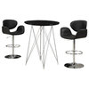 Monarch Specialties 3-Piece 36 Inch Round Bar Table Set with Swivel Barstools