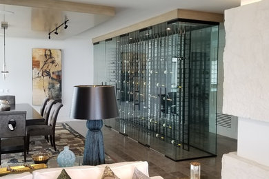 Wine cellar - contemporary wine cellar idea in Orange County