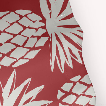Pineapple Pattern Ligonberry Red 70" w x 73" h Shower Curtain