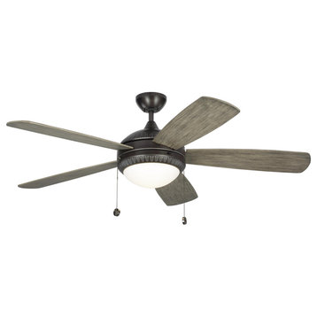 Discus Ornate 52" Ceiling Fan in Aged Pewter / Matte Opal