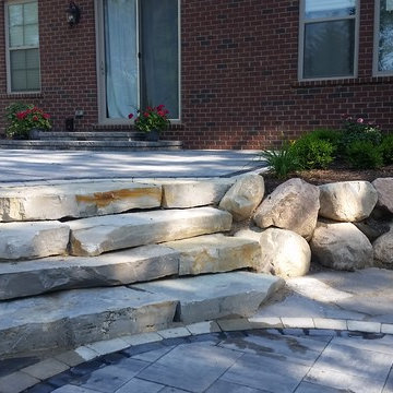 Unilock Bristol Valley Two Tiered Patio