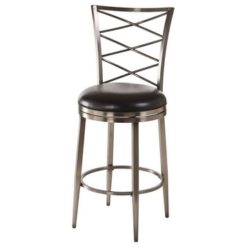 Harlow Swivel Counter Stool, Antique Pewter