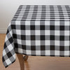 Cotton Blend Black And White Plaid Tablecloth, Black, 70"x70"