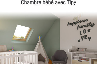 Idée de décoration pour une chambre de bébé nordique.