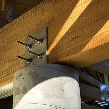 Stainless Connection, Wood Glulam, Concrete Column