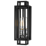 Z-Lite - Titania One Light Wall Sconce, Black / Chrome - Exquisitely crafted with bold black lines surrounding a gleaming chrome frame this single-light wall sconce will illuminate your home in style. This handsome fixture looks especially elegant in a bedroom or with one placed on each side of a bathroom mirror.