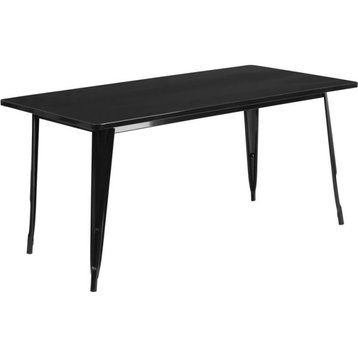 Flash Furniture 31.5"X63" Rectangular Black Metal Indoor Table