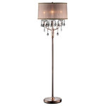 Ore International - 62"H Rosie Crystal Floor Lamp - Place this elegant floor lamp anywhere in the living room to give the interior a luxurious style and feel