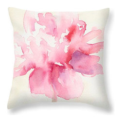 Pink Peony Floral Motif Throw Pillows - Decorative Pillows