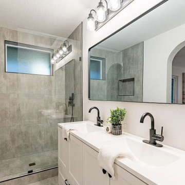 Stylish ADU with Frameless Shower and Matte Black Fixtures Throughout