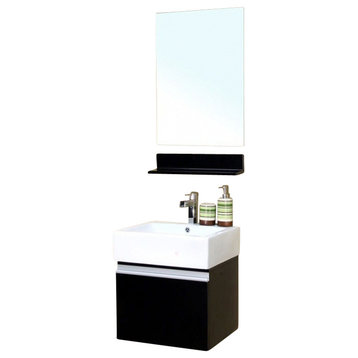 21" Modern Single Sink Bathroom Vanity, Dark Espresso