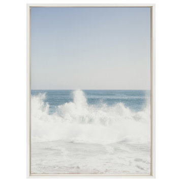 Sylvie Waves Crashing Framed Canvas by Caroline Mint, White 23x33