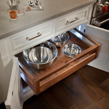 Detail of walnut pullout