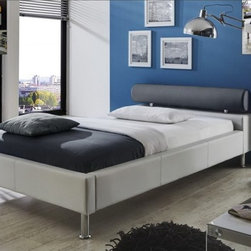Anello Bed | White / Charcoal - Platform Beds