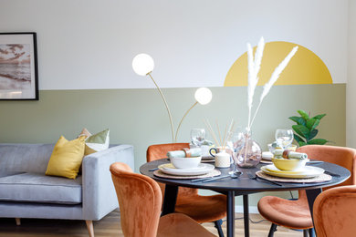 Design ideas for a modern dining room in Sussex.