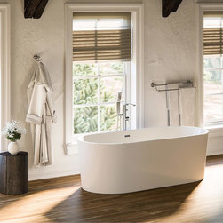 Tisbury Oval Freestanding Bathtub, White Acrylic, 67" - Bathtubs