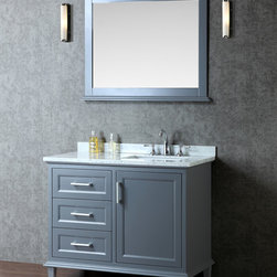 42 inch Single Sink Bathroom Vanity Set With Mirror - Bathroom Vanities And Sink Consoles