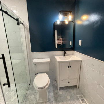 Curbless Walk-In Shower Bathroom Addition for Accessibility