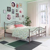 Bowery Hill Contemporary Metal King Size Bed with Underbed Storage in Bronze