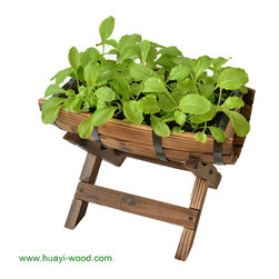 Wooden Barrel Planter Boxes - Outdoor Pots And Planters