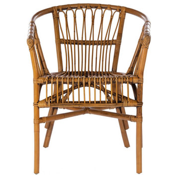 Safavieh Adriana Rattan Accent Chair, Set of 2, Honey Brwn Wash, Honey Brwn Wash