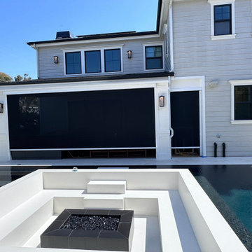 California Room Motorized Power Screens for Backyard Pool