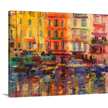 Grand Harbour, Cannes Wrapped Canvas Art Print, 30"x24"x1.5"