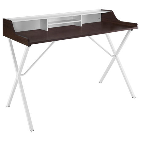 Bin Desk - Stylish and Functional Workstation with Easy Access Storage - Wood-Gr