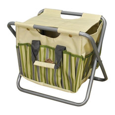 Fallen Fruits Garden Tool Storage Seat, Green and Grey